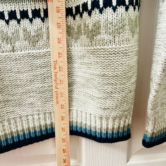 Vtg Gottschalks Men’s Large Cream Blue Sweater Thunderbird Ski Aztec Southwest - Picture 5 of 9